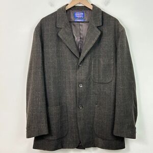 Pendleton Mens Wool Blazer Sport Coat Brown Size XL